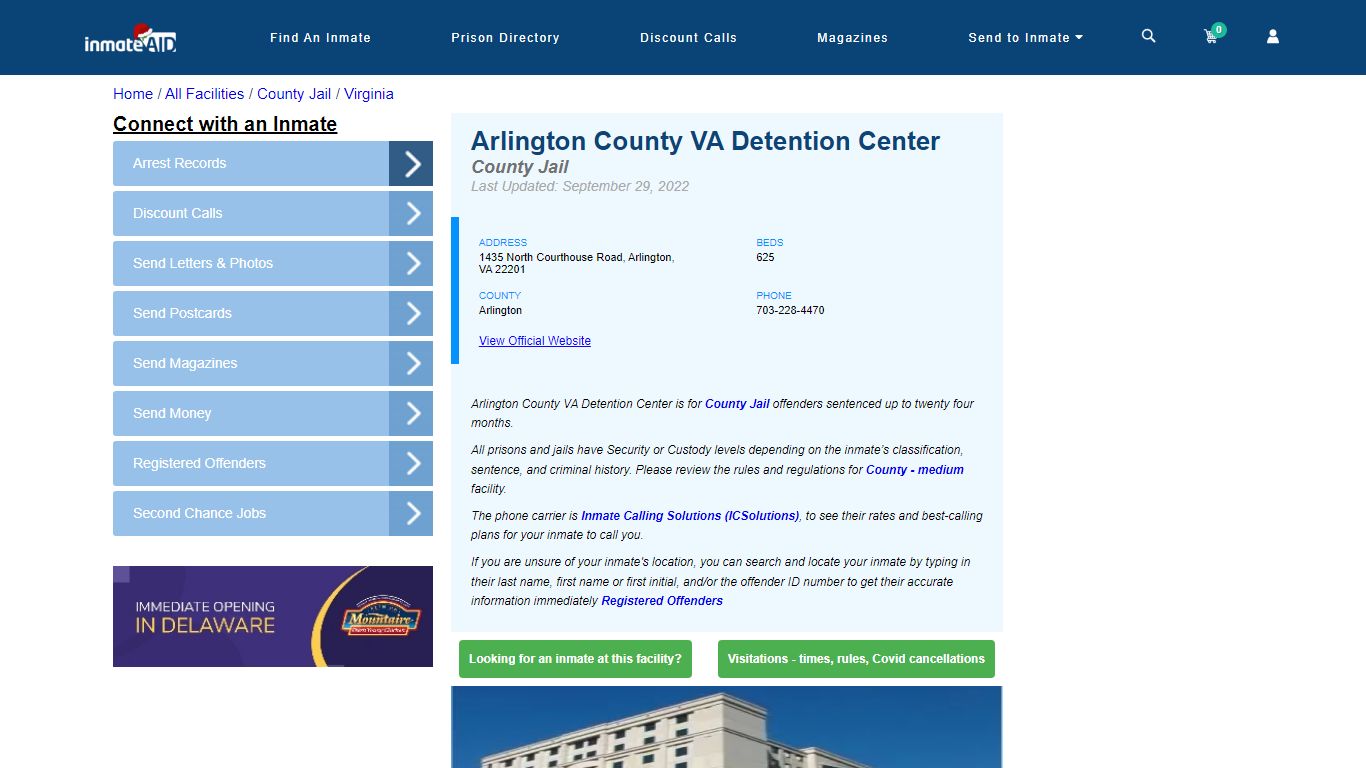 Arlington County VA Detention Center - Inmate Locator - Arlington, VA